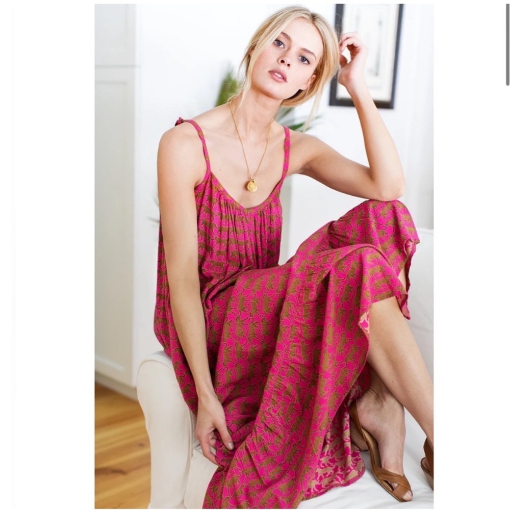 Emerson Fry India Sundress In Pink Yarrow Cheetah Size XS / Small